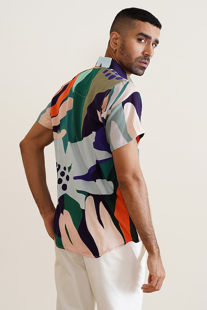 Multi-Colored Cotton Floral Printed Summer Shirt by SEVENDC MEN at Pernia's Pop Up Shop