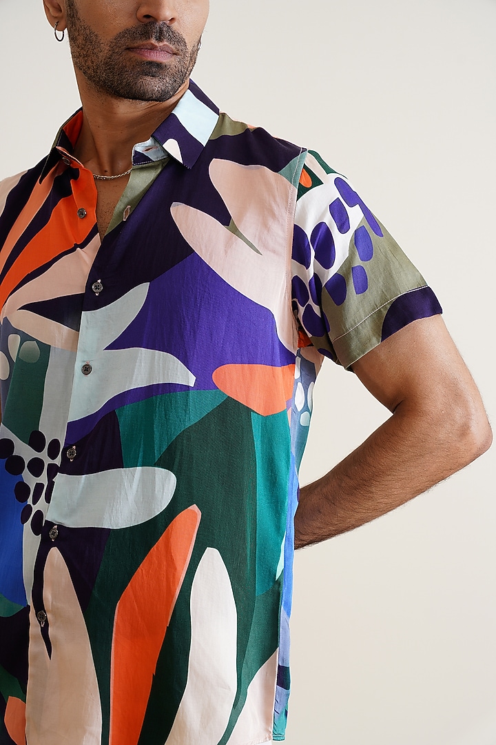 Multi-Colored Cotton Floral Printed Summer Shirt by SEVENDC MEN at Pernia's Pop Up Shop