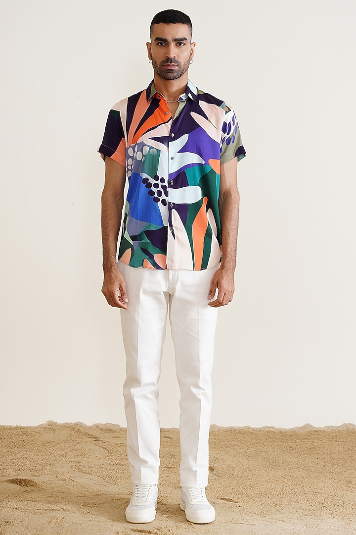 Multi-Colored Cotton Floral Printed Summer Shirt by SEVENDC MEN at Pernia's Pop Up Shop