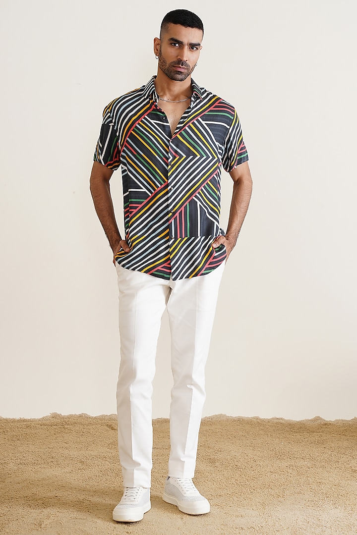 Multi-Colored Cotton Graphic Printed Summer Shirt by SEVENDC MEN at Pernia's Pop Up Shop