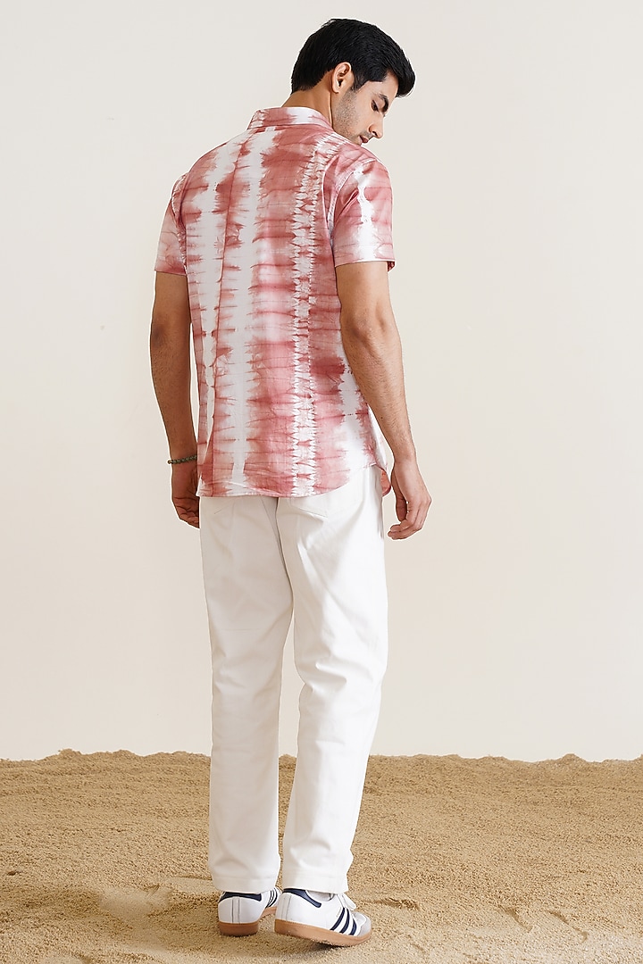 Pink Cotton Tie-Dye Party Wear Shirt by SEVENDC MEN at Pernia's Pop Up Shop
