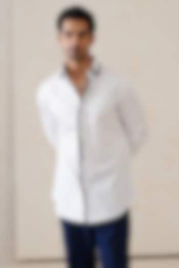 White Cotton Shirt by SEVENDC MEN