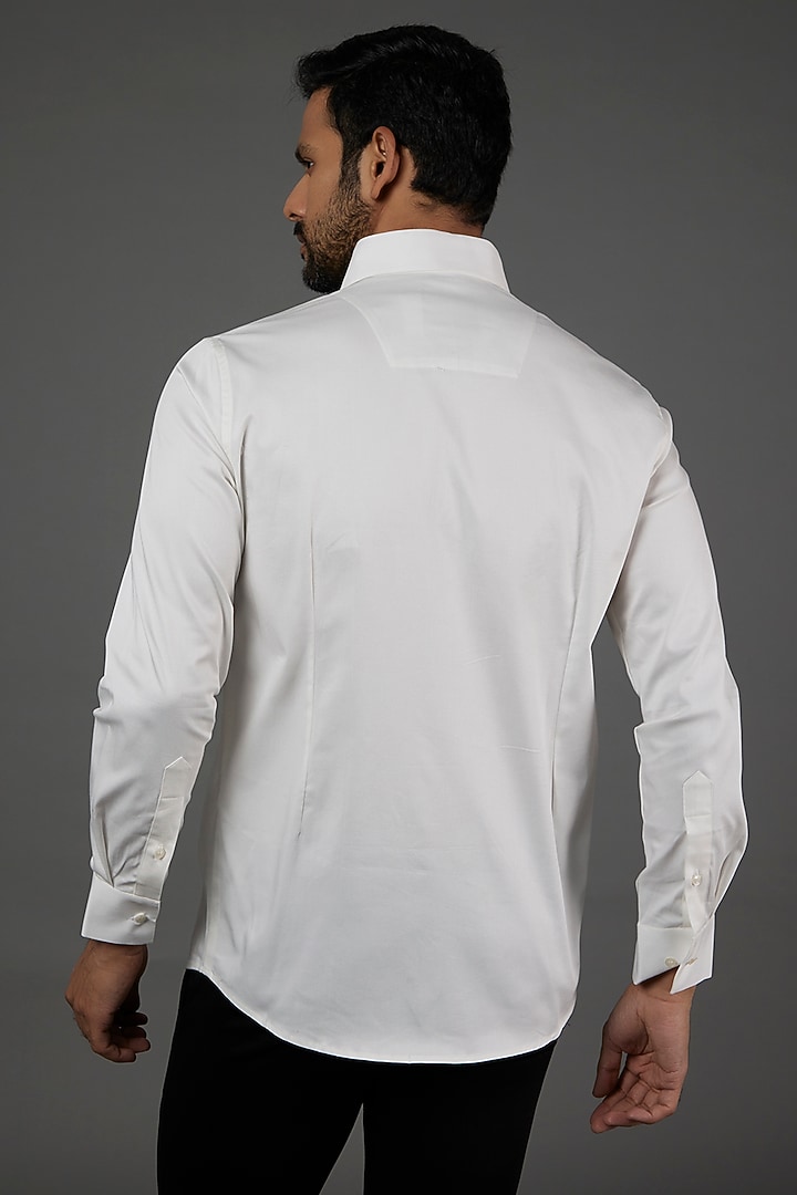 Buy SEVENDC MEN White Cotton Embroidered Shirt at 2024
