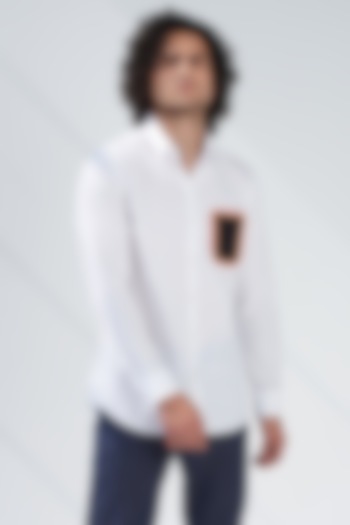 White Cotton Party Wear Shirt by SEVENDC MEN at Pernia's Pop Up Shop
