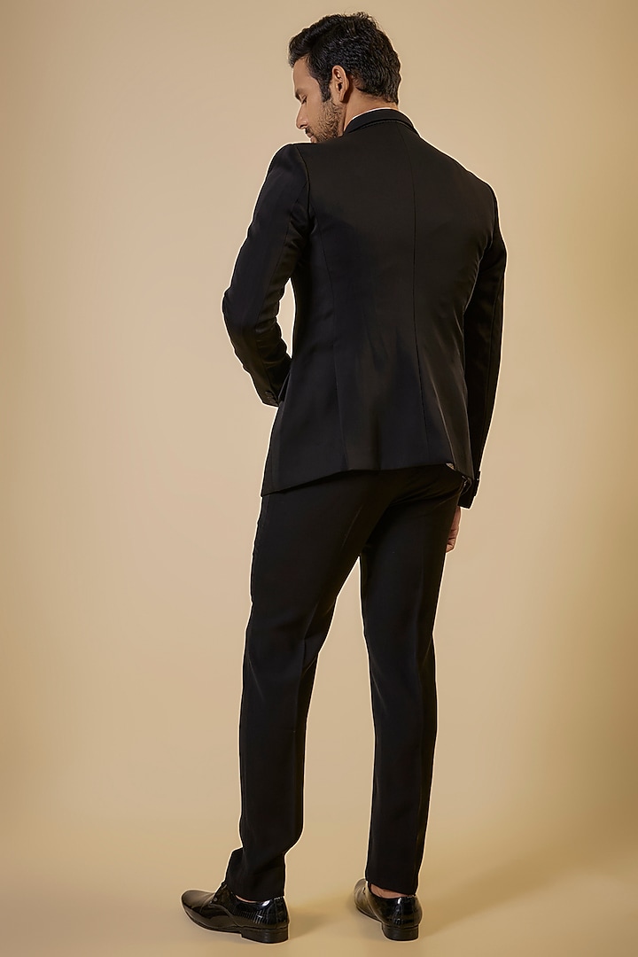Black Japanese Fabric Blazer Set by SEVENDC MEN at Pernia's Pop Up Shop