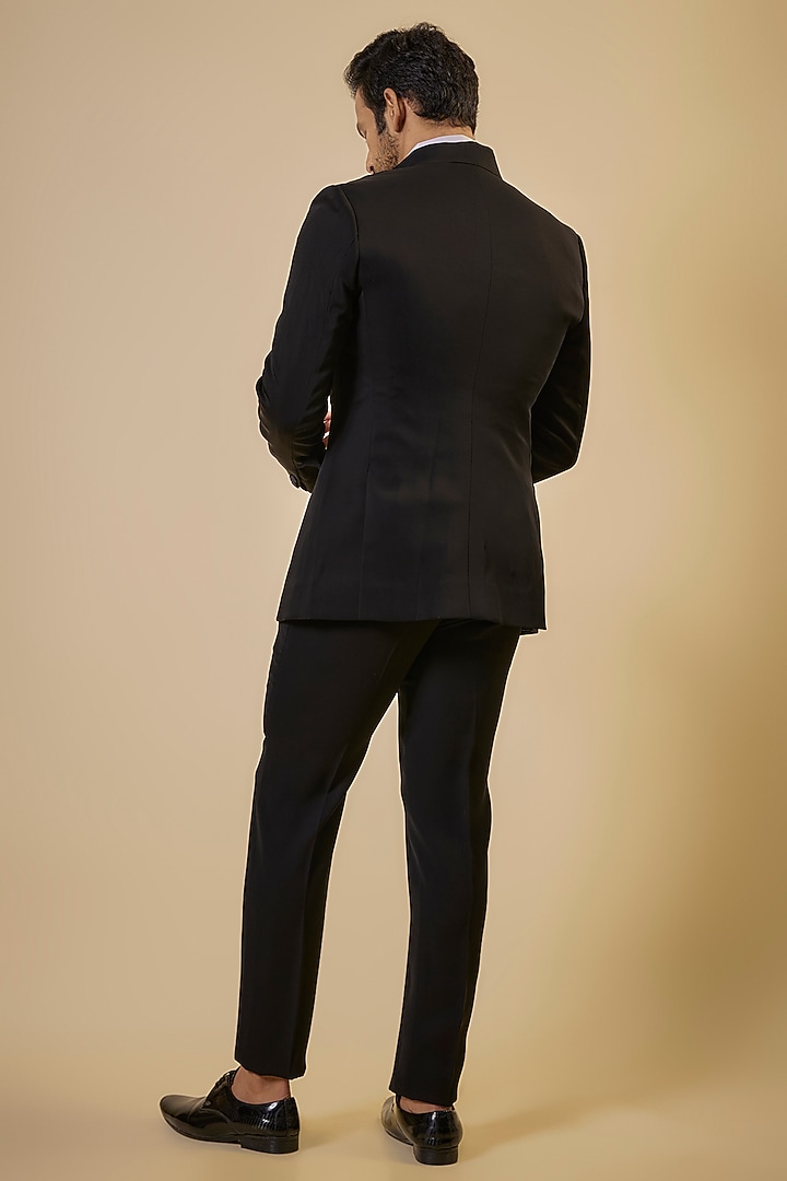 Black Japanese Fabric Blazer Set by SEVENDC MEN at Pernia's Pop Up Shop