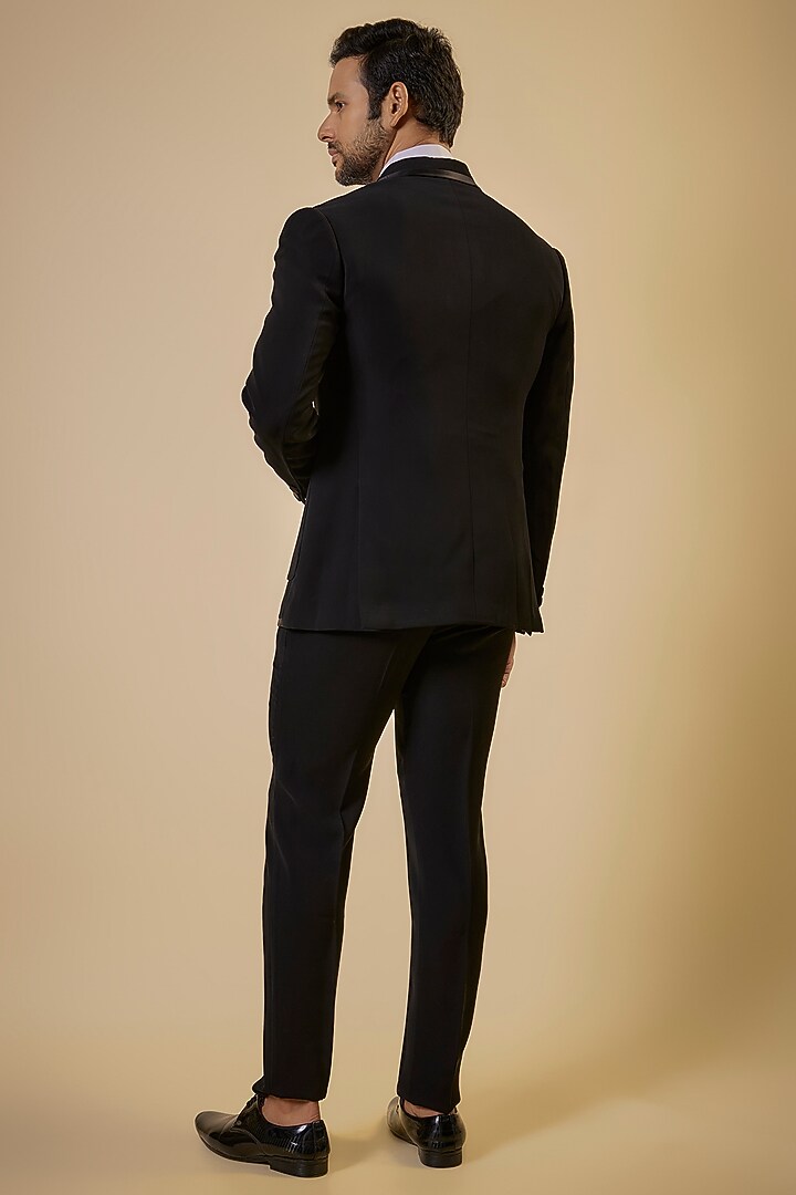 Black Japanese Fabric Blazer Set by SEVENDC MEN at Pernia's Pop Up Shop