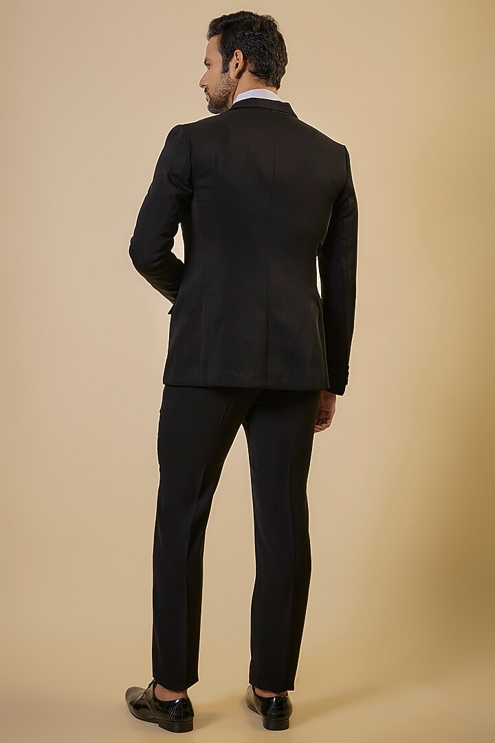 Black Japanese Fabric Blazer Set by SEVENDC MEN at Pernia's Pop Up Shop
