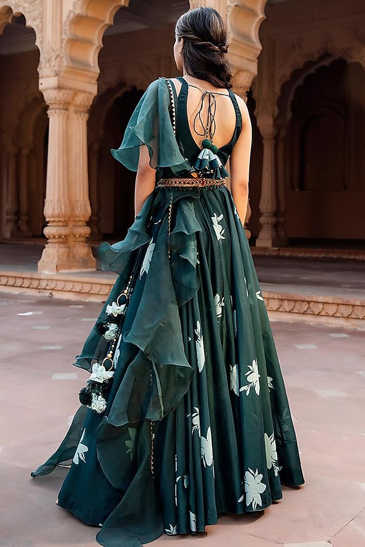 Lavish Green Princess Look Printed Designer Lehenga Choli With Stunnin –  Saris and Things