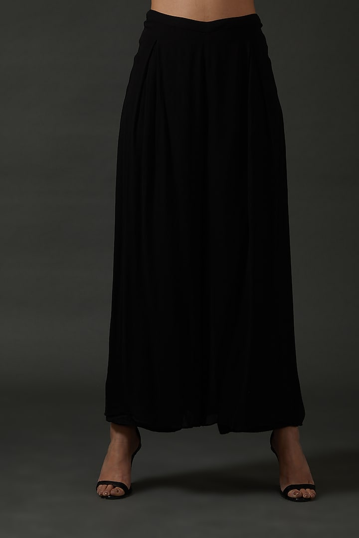 Black Raw Silk Sequins Embellished Jacket Set by Seema Gujral at Pernia's Pop Up Shop