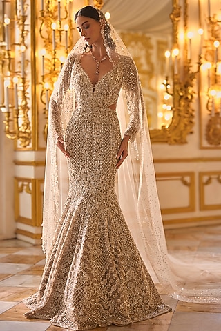black and gold dress shirts Lace-Up Open-Back Long Sequin Prom Dress CH066 Rose Gold / 2XSmall main image 1