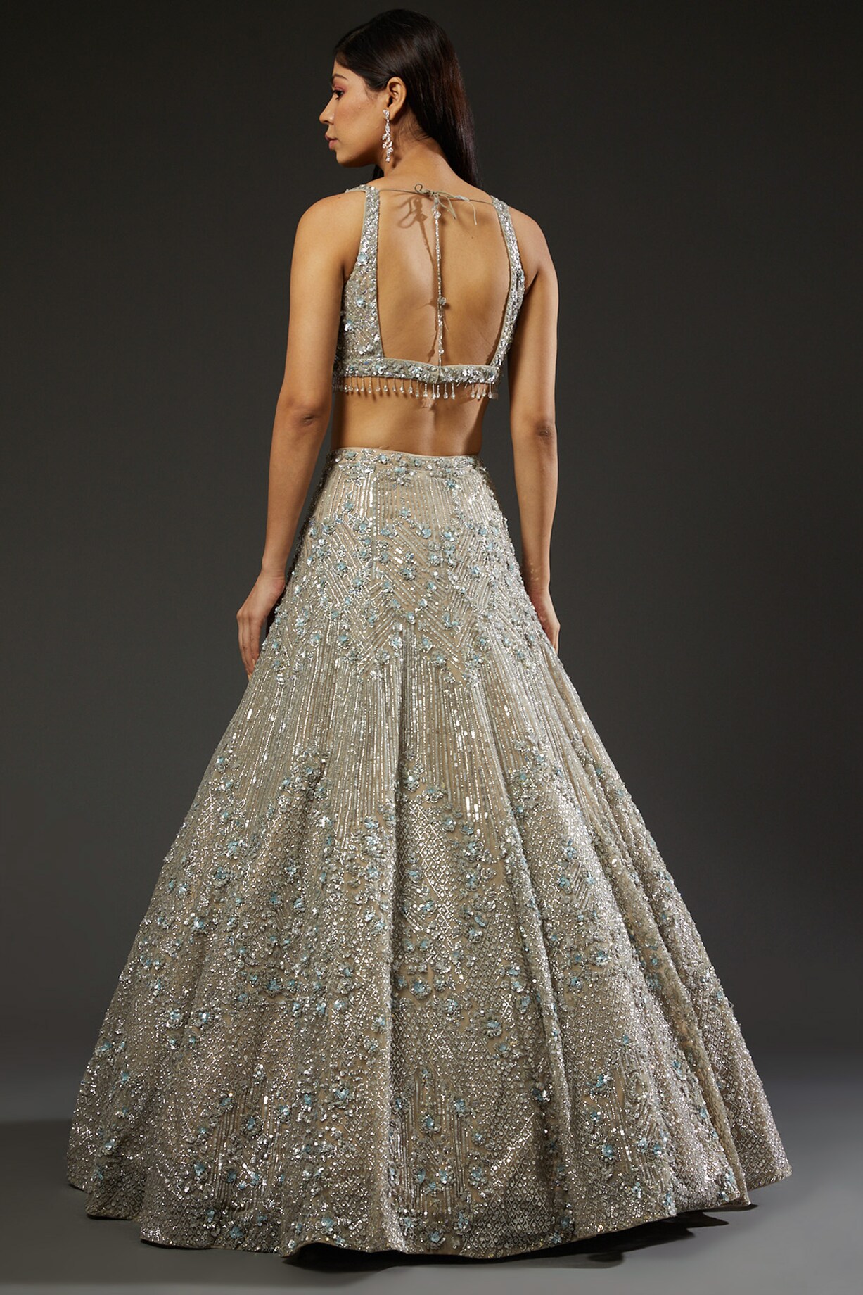 Seema Gujral  Silver Gold Lehenga Set – LIVEtheCOLLECTIVE