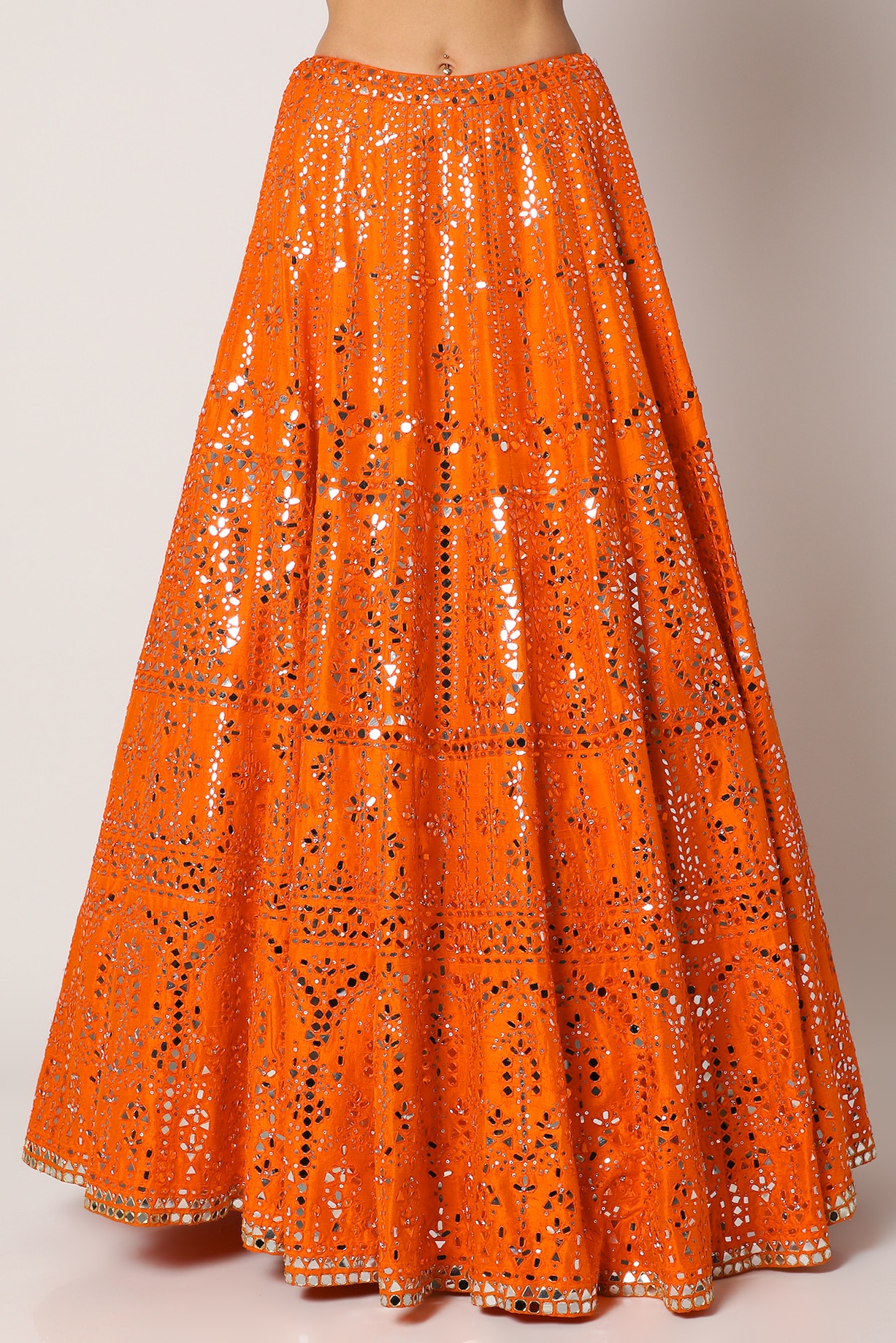 Orange Embroidered Lehenga Set Design by Seema Gujral at Pernia's Pop ...