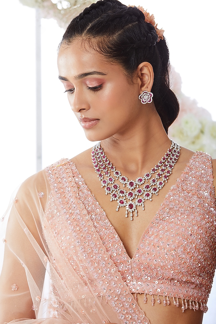 Tropical Peach Sequins Embroidered Bridal Lehenga Set by Seema Gujral at Pernia's Pop Up Shop