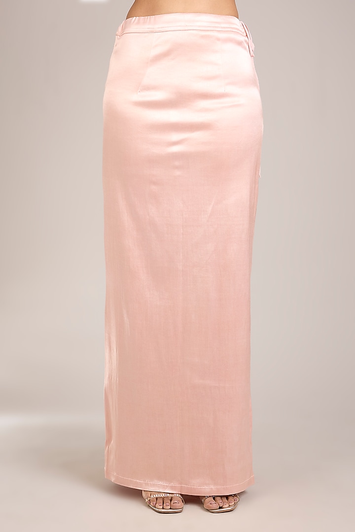 Blush Peach Georgette Mirror Embellished Reception Saree Set by Seema Gujral at Pernia's Pop Up Shop