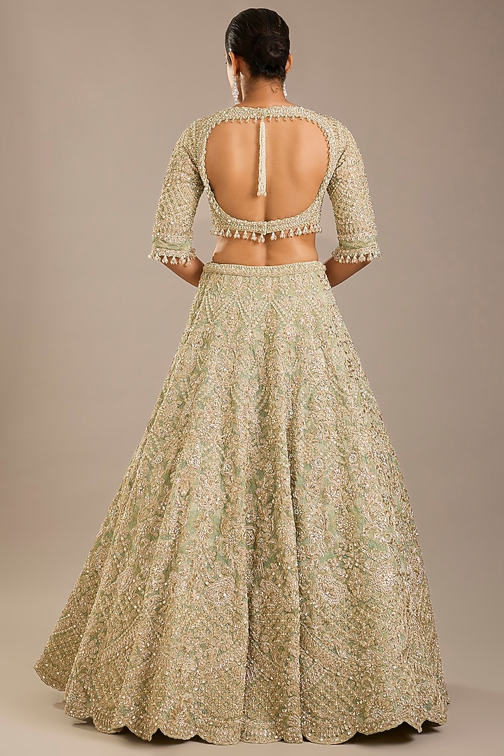 Jade Net Bridal Lehenga Set by Seema Gujral at Pernia's Pop Up Shop