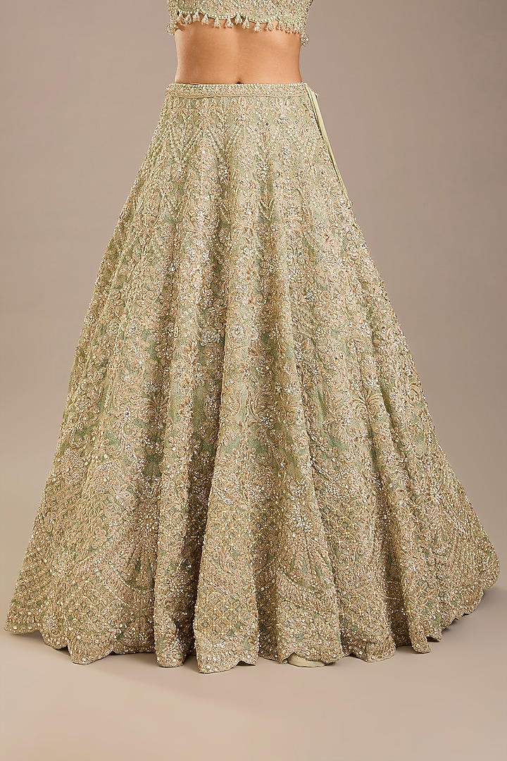 Jade Net Bridal Lehenga Set by Seema Gujral at Pernia's Pop Up Shop