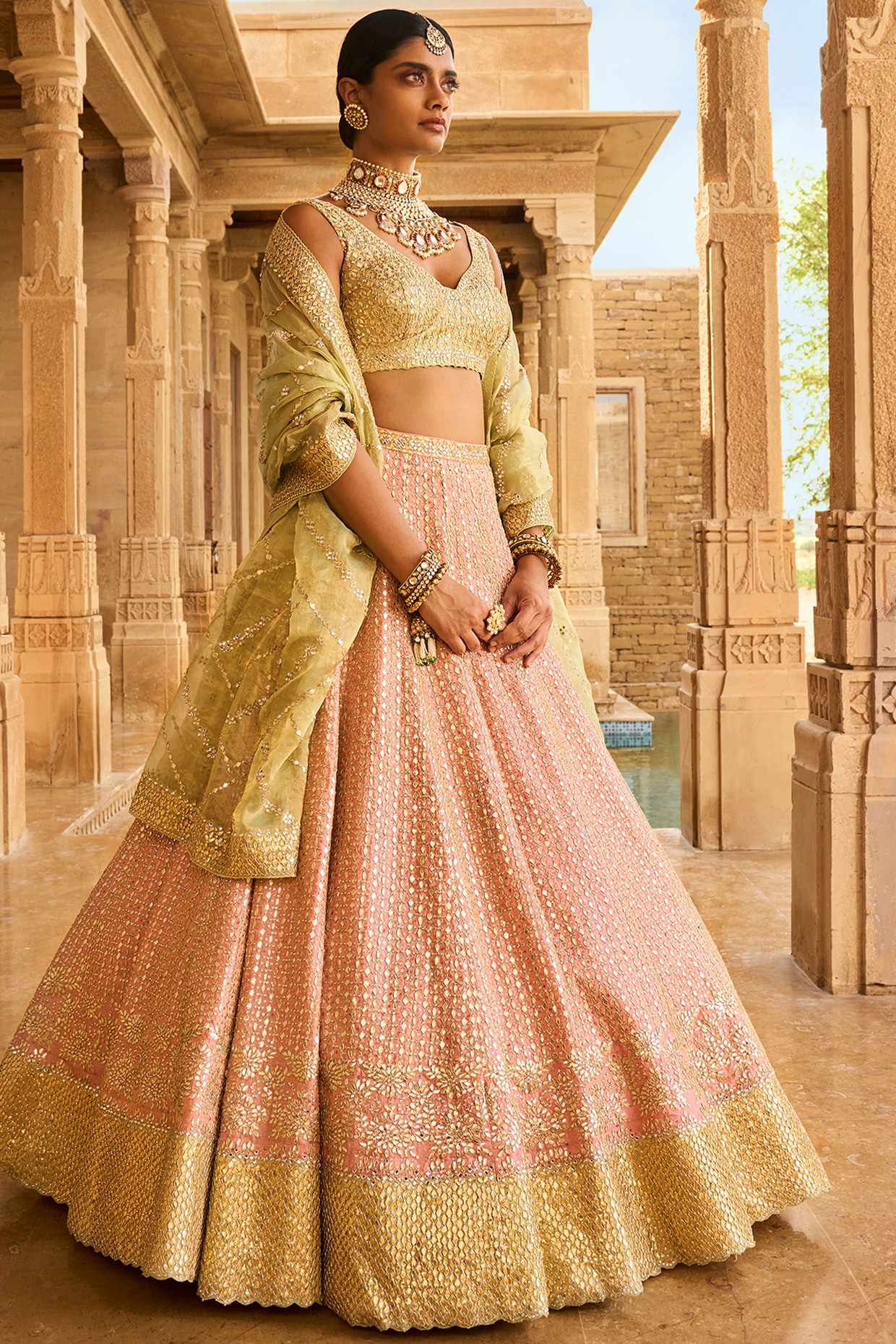 Pink Designer bridal lehenga online at 20% OFF | Vastrachowk – vastrachowk