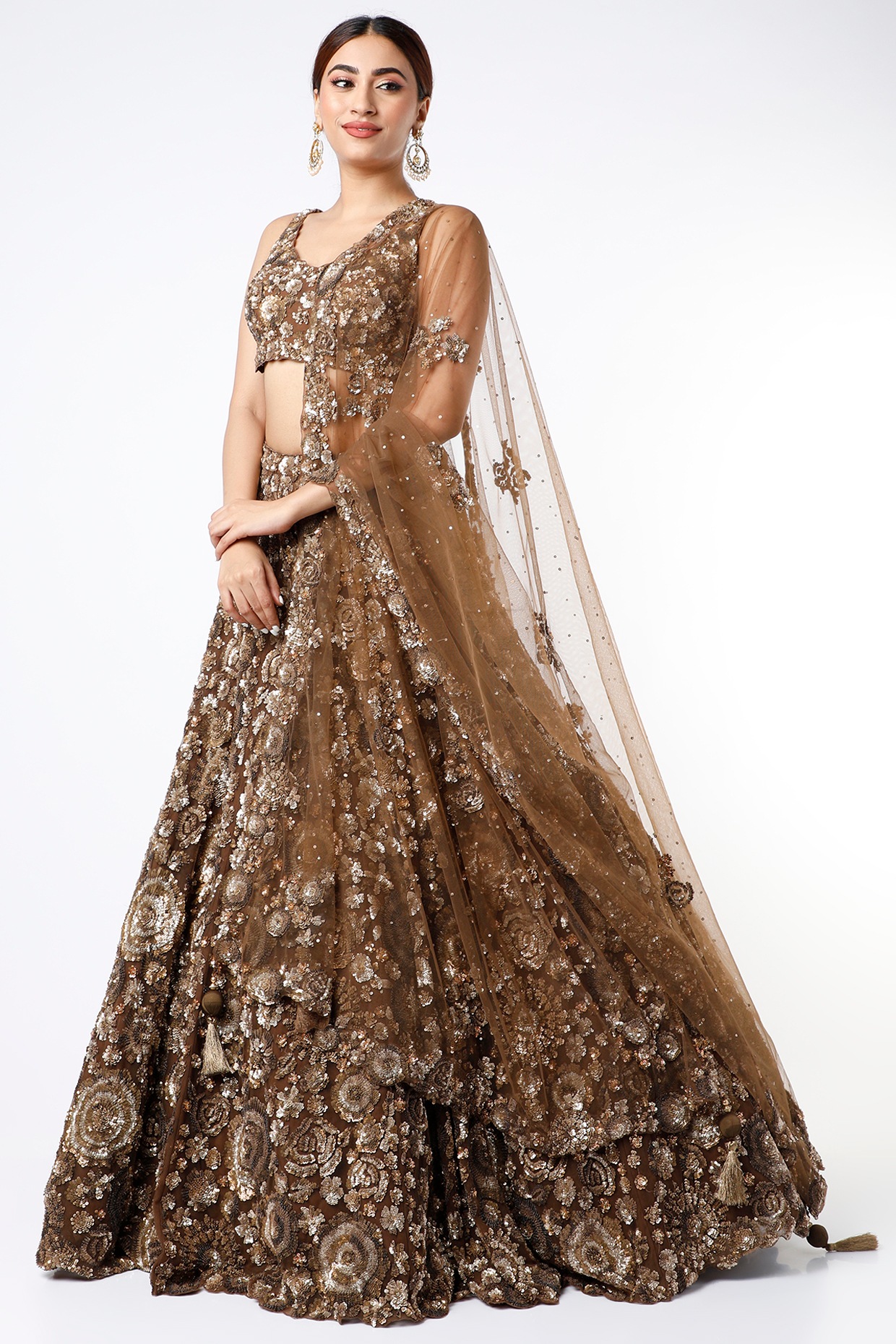 gold lehengas