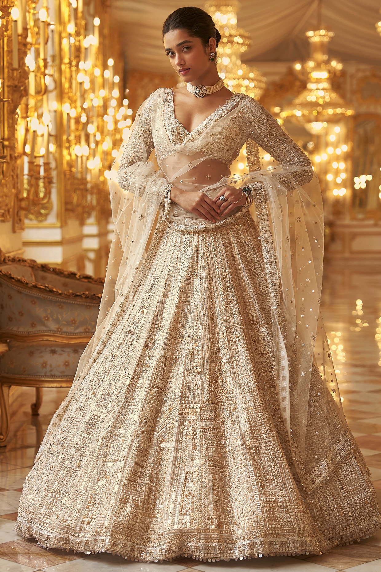 Classic Admirable Beige Colour Traditional Soft deals Net Sequin And Beautiful Zari Work Indian Designer Lehenga Choli Bridal Partywear Set