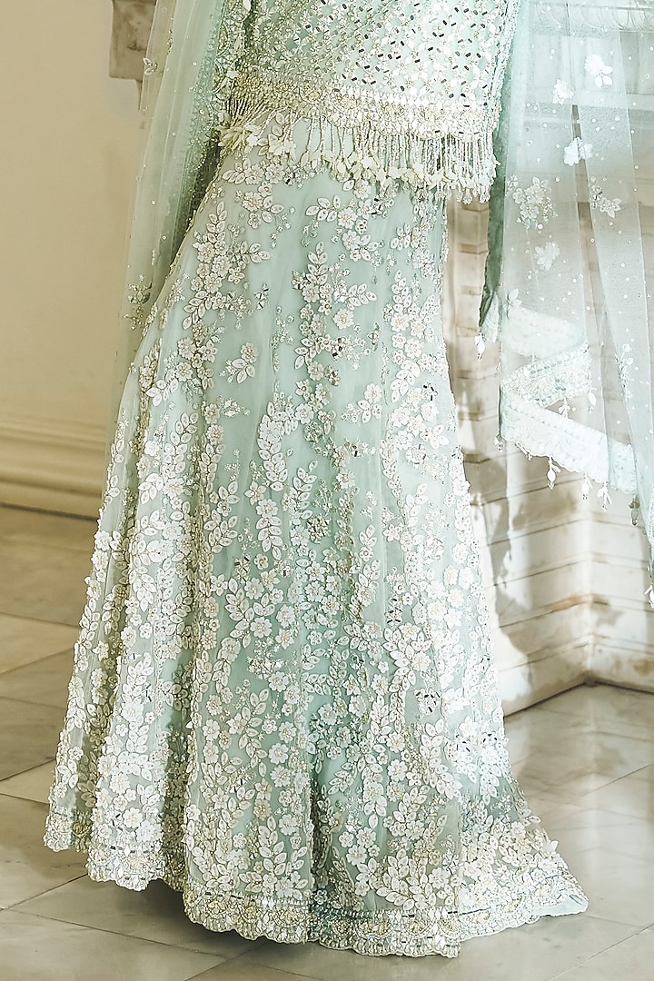 Mint Green Net Pearl & Sequins Embroidered Sharara Set by Seema Gujral at  Pernia's Pop Up Shop 2026