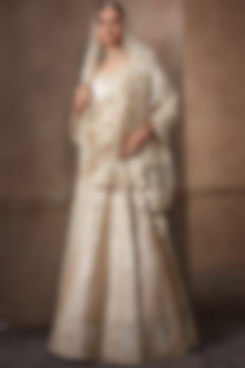 Blush Pink Sequins Embroidered Bridal Lehenga Set by Seema Gujral at Pernia's Pop Up Shop