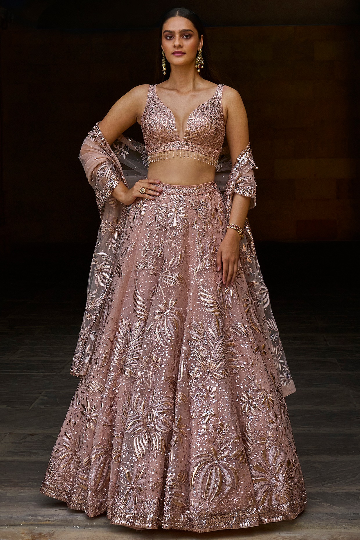 rose gold lehenga online