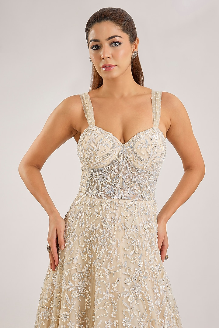 Nude Net Bridal Gown by Seema Gujral at Pernia's Pop Up Shop