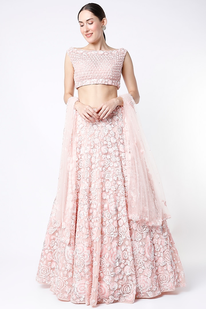 Powder Pink Embroidered Lehenga Se by Seema Gujral