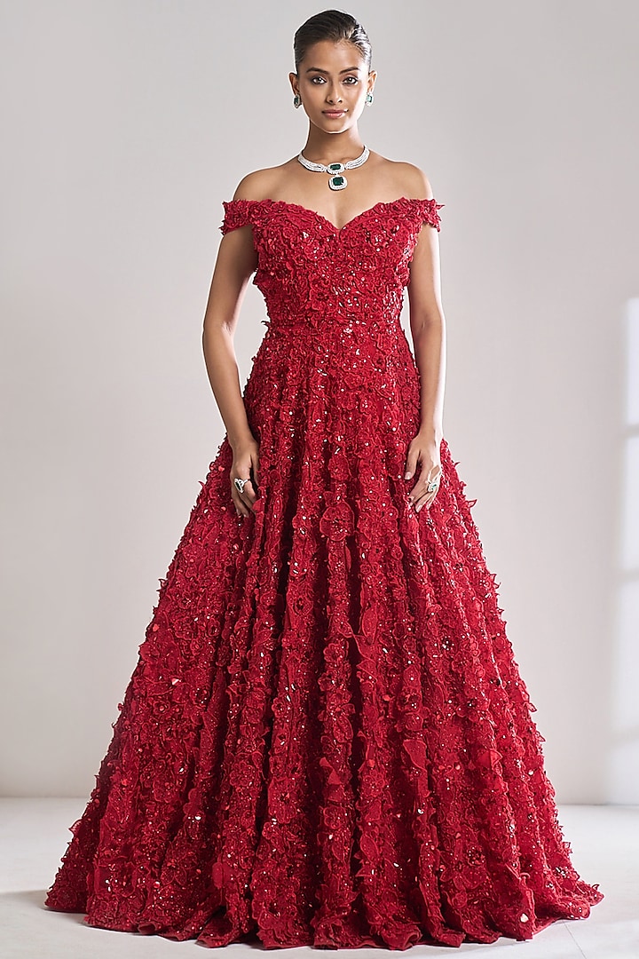 open lace back dress VAMPIRE Red dress main image 0
