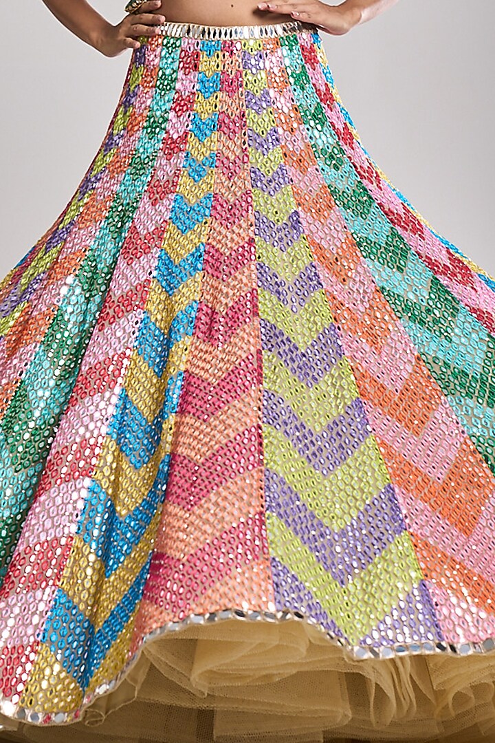 Multi Coloured Embroidered Lehenga Set main image 0