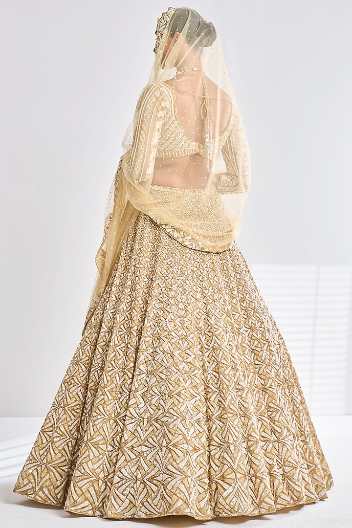 Gold Embroidered Lehenga Set Design by Seema Gujral at Pernia's Pop Up ...