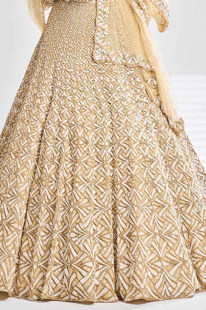 Gold Embroidered Lehenga Set Design by Seema Gujral at Pernia's Pop Up ...