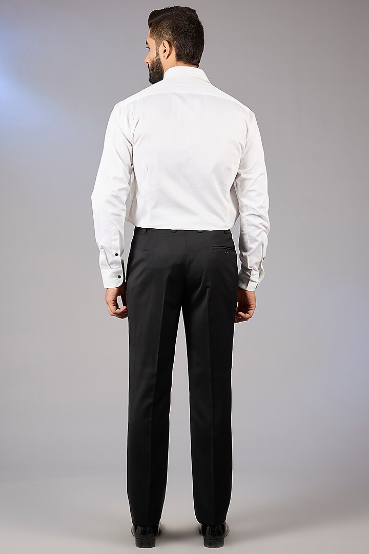 Midnight Blue Cotton Bugle Bead Embroidered Tuxedo Set by Seema Gujral Men at Pernia's Pop Up Shop