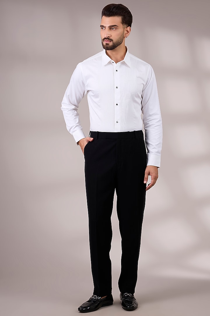 Black Suiting Tuxedo Set by Seema Gujral Men at Pernia's Pop Up Shop