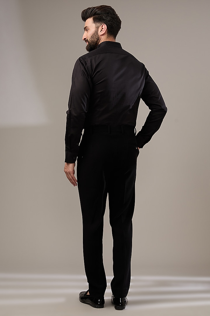 Black Silk Embroidered Tuxedo Set by Seema Gujral Men at Pernia's Pop Up Shop