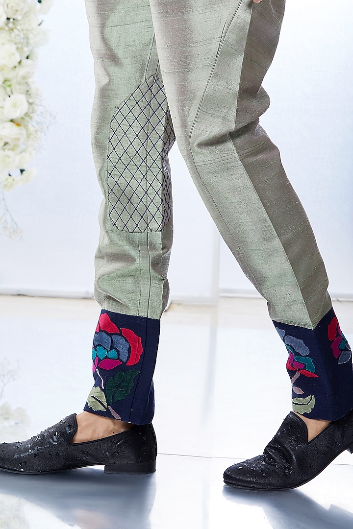 Multi-Colored Embroidered Groom Bandhgala Set by Seema Gujral Men at Pernia's Pop Up Shop