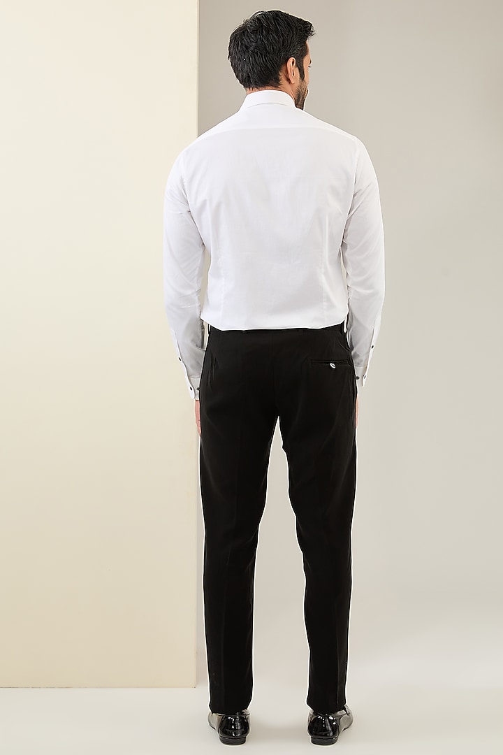 Black Suiting Fabric Embroidered Tuxedo Set by Seema Gujral Men at Pernia's Pop Up Shop