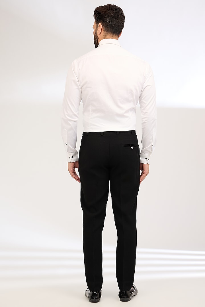 Black Suiting fabric Embroidered Tuxedo Set by Seema Gujral Men at Pernia's Pop Up Shop