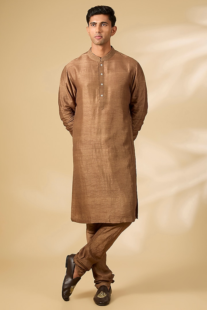 Military Green Raw Silk Thread Embroidered Groom Sherwani Set by Seema Gujral Men at Pernia's Pop Up Shop