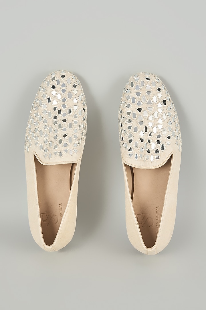 Dust Silk & Leather Loafers by Seema Gujral Men at Pernia's Pop Up Shop