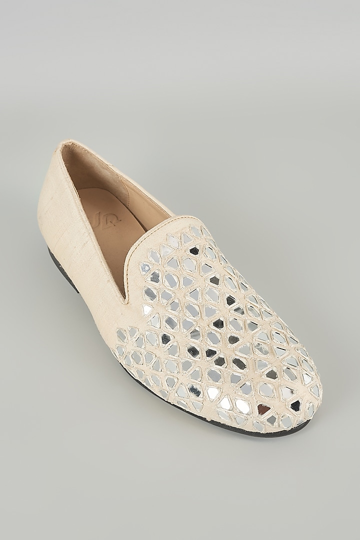 Dust Silk & Leather Loafers by Seema Gujral Men at Pernia's Pop Up Shop