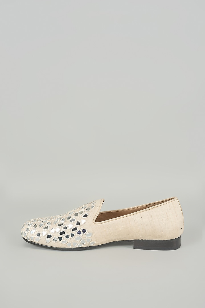 Dust Silk & Leather Loafers by Seema Gujral Men at Pernia's Pop Up Shop