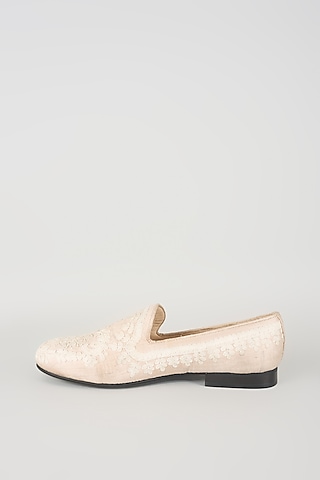 Nude Leather Juttis by Seema Gujral Men
