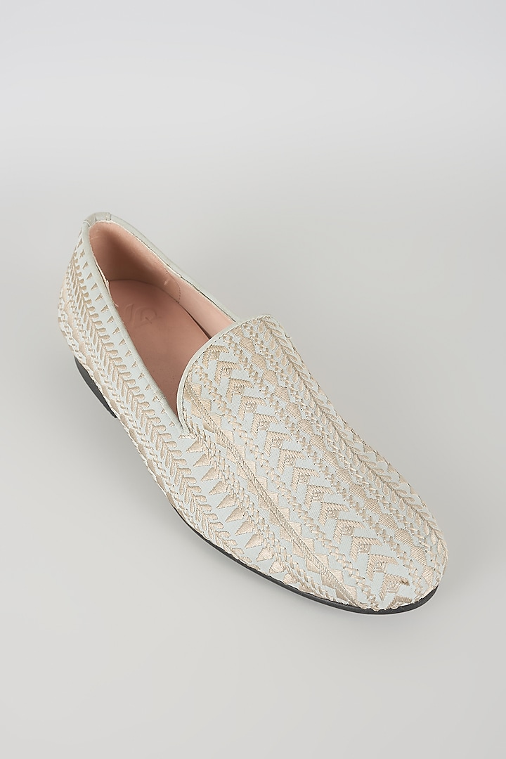 Aqua Green Leather Juttis by Seema Gujral Men at Pernia's Pop Up Shop