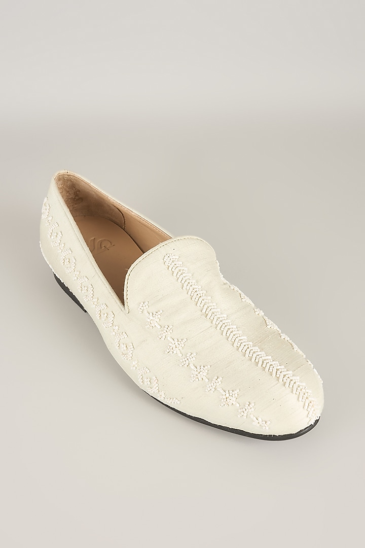 Powder Blue Silk Loafers by Seema Gujral Men at Pernia's Pop Up Shop