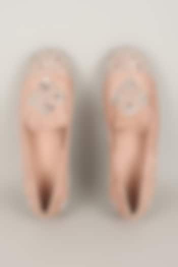 Powder Pink Silk Loafers by Seema Gujral Men at Pernia's Pop Up Shop
