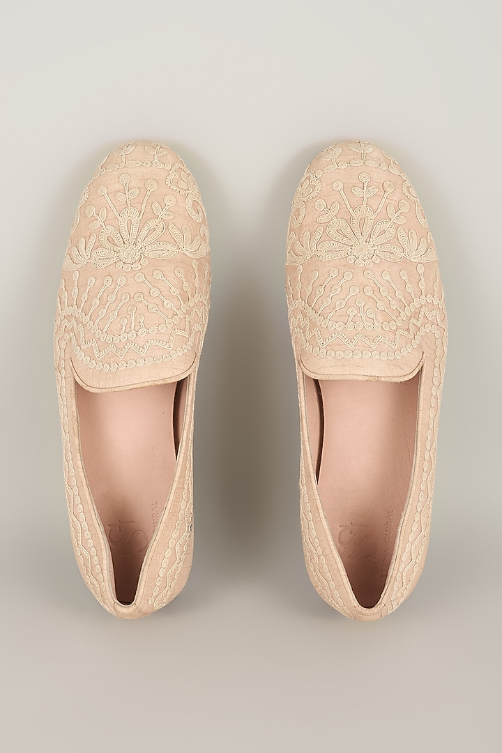 Pink Silk Loafers by Seema Gujral Men at Pernia's Pop Up Shop