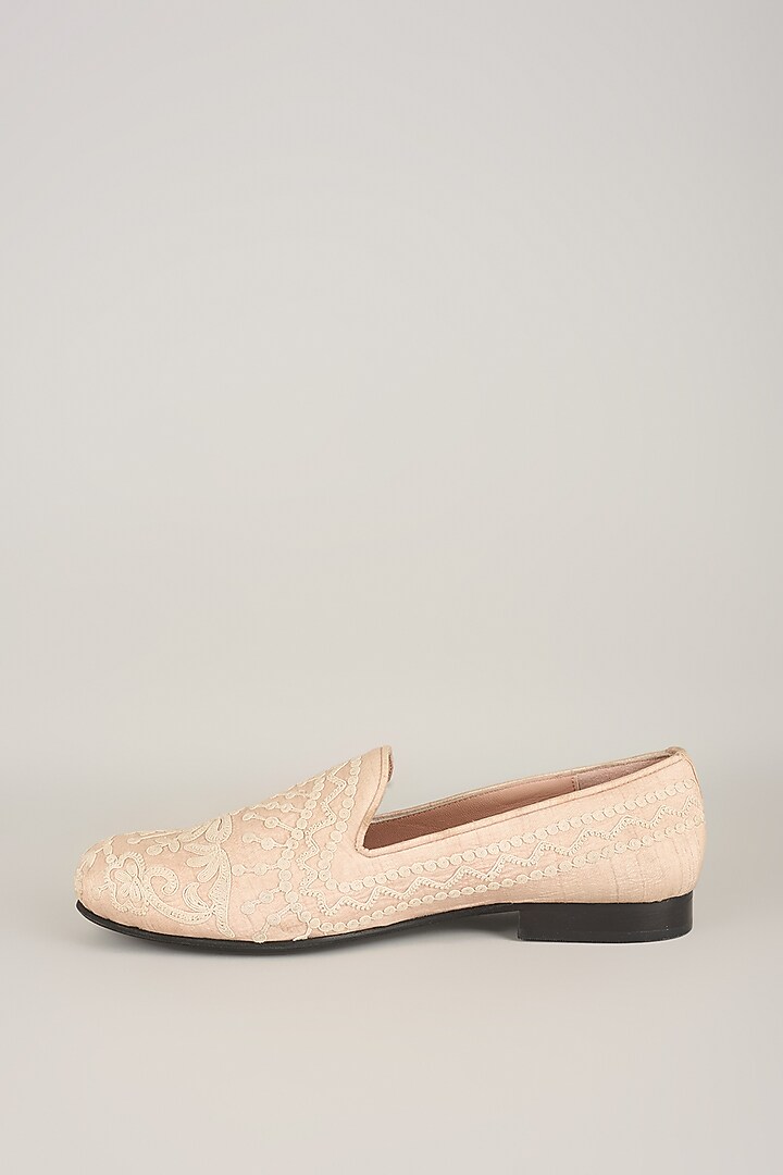 Pink Silk Loafers by Seema Gujral Men at Pernia's Pop Up Shop