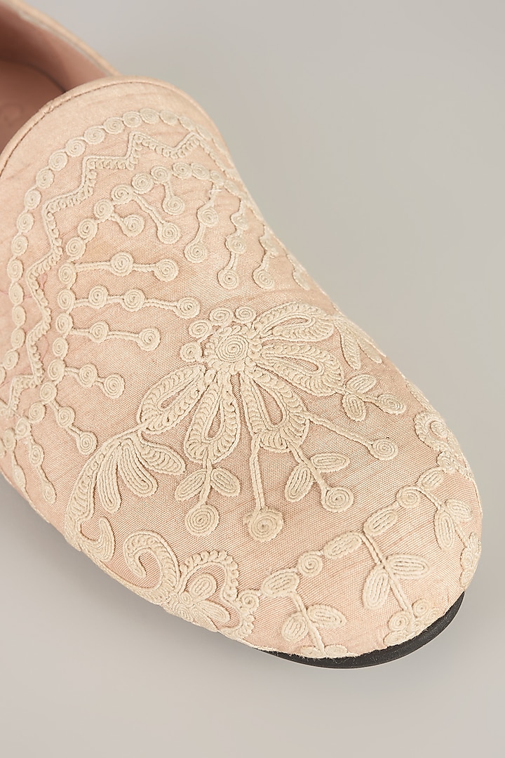 Pink Silk Loafers by Seema Gujral Men at Pernia's Pop Up Shop